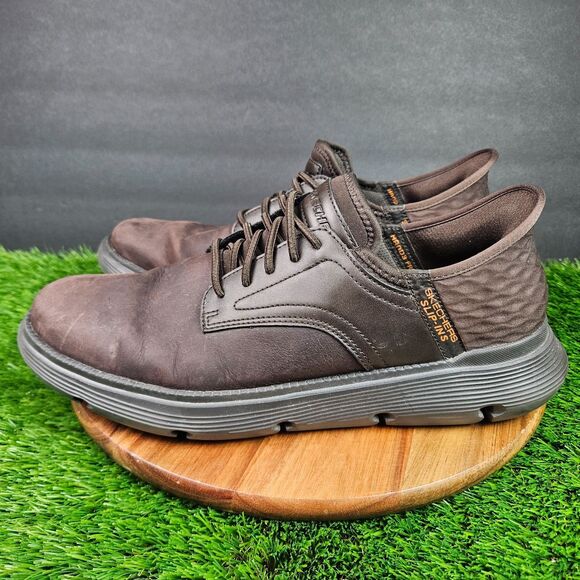 Skechers Garza Gervin Shoes Mens 12 Brown Slip-Ins Sneakers Leather SN 205046 main image 9